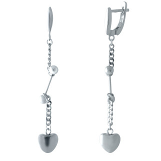 Незвичайні срібні сережки підвіски без каменів з англійським замком жіночі сережки зі срібла з сердечками - Інтернет-магазин спільних покупок ToGether