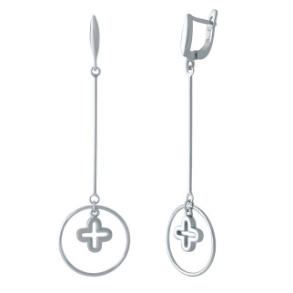 Срібні сережки підвіски конюшина в кільці без каменів висячі жіночі сережки з англійським замком зі срібла - Інтернет-магазин спільних покупок ToGether