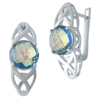 Ніжні срібні сережки з містик топазом висячі жіночі сережки зі срібла серги з англійським замком - Інтернет-магазин спільних покупок ToGether
