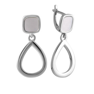 Срібні сережки підвіски з натуральним перламутром жіночі сережки зі срібла з англійським замком крапелька - Інтернет-магазин спільних покупок ToGether