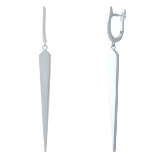 Стильні срібні сережки підвіски без каменів з англійським замком довгі жіночі сережки зі срібла - Інтернет-магазин спільних покупок ToGether