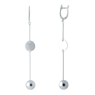 Срібні сережки без каменів (2006138) - Інтернет-магазин спільних покупок ToGether
