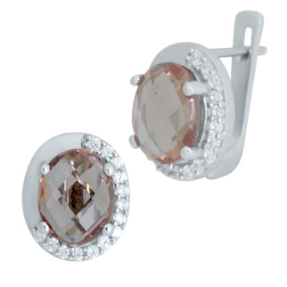 Модні срібні сережки з султанітом ніжні жіночі сережки зі срібла з каменем серги з англійським замком - Інтернет-магазин спільних покупок ToGether