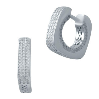 Срібні сережки з фіанітами (2031154) - Інтернет-магазин спільних покупок ToGether