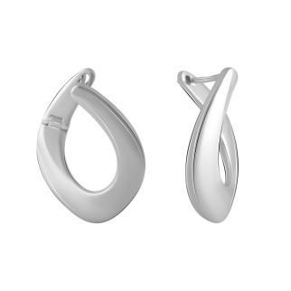 Стильні срібні сережки крапельки без каміння на кожен день модні жіночі сережки кільця зі срібла - Інтернет-магазин спільних покупок ToGether