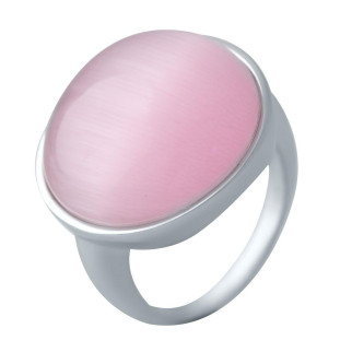Обручка срібна жіноча з рожевим каменем Котяче Око Гематит каблучка із срібла 925 проби розмір 17 - Інтернет-магазин спільних покупок ToGether