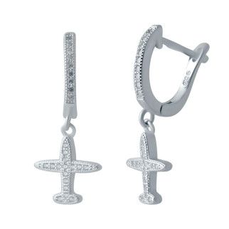 Срібні сережки з фіанітами (2035589) - Інтернет-магазин спільних покупок ToGether