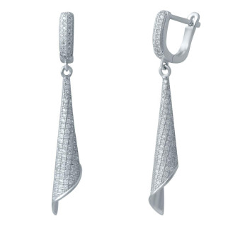 Срібні сережки з фіанітами (2036258) - Інтернет-магазин спільних покупок ToGether
