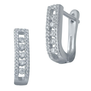 Срібні сережки з фіанітами (2036654) - Інтернет-магазин спільних покупок ToGether