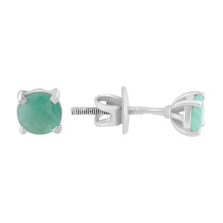 Срібні сережки з натуральним смарагдом маленькі сережки жіночі гвоздики пусети з каменем кульчики - Інтернет-магазин спільних покупок ToGether