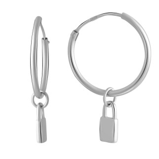 Срібні сережки без каменів (2053002) - Інтернет-магазин спільних покупок ToGether
