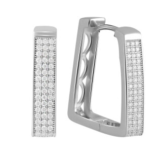 Срібні сережки з фіанітами (2056782) - Інтернет-магазин спільних покупок ToGether