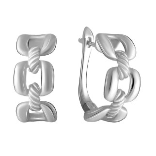 Стильні срібні сережки без каменів з англійським замком модні жіночі сережки зі срібла візерунок ланцюжок - Інтернет-магазин спільних покупок ToGether