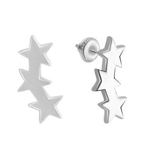 Срібні сережки без каменів стильні жіночі серги зі срібла зірочки гвоздики пусети зі срібла кульчики - Інтернет-магазин спільних покупок ToGether