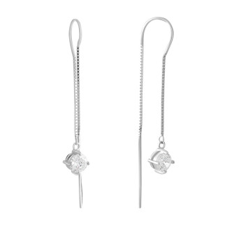 Срібні сережки з фіанітами (2074021) - Інтернет-магазин спільних покупок ToGether