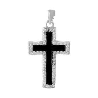 Срібний хрестик з ємалю (2080626) - Інтернет-магазин спільних покупок ToGether