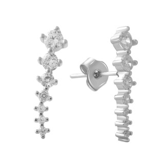Срібні сережки з фіанітами (2081067) - Інтернет-магазин спільних покупок ToGether