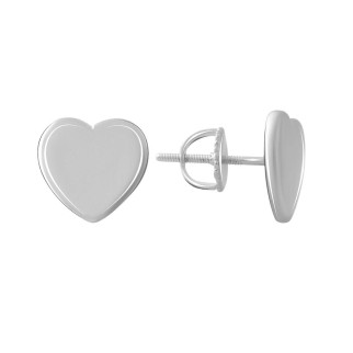 Срібні сережки без каменів жіночі серги зі срібла у формі серця маленькі гвоздики пусети сердечка кульчики - Інтернет-магазин спільних покупок ToGether