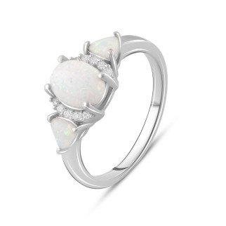 Срібна каблучка жіноча з каменем білий опал обручка перстеть із срібла 925 проби розмір 18.5 - Інтернет-магазин спільних покупок ToGether