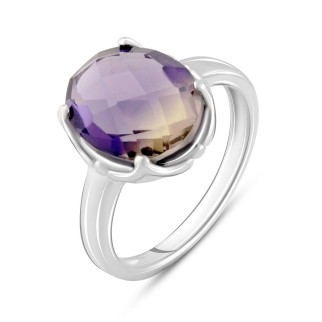 Жіноча срібна обручка з фіолетовим каменем аметрином nano каблучка зі срібла розміp 17,5 - Інтернет-магазин спільних покупок ToGether
