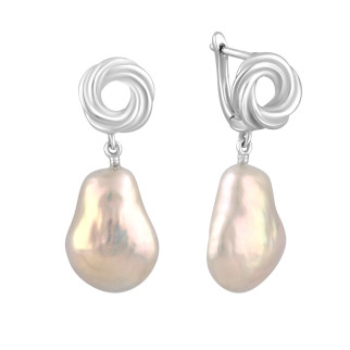 Сучасні срібні сережки підвіски з натуральними перлами бароковим бароковим висячі жіночі сережки зі срібла - Інтернет-магазин спільних покупок ToGether