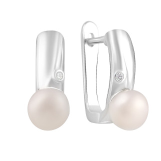 Сучасні срібні сережки з натуральними перлами на кожен день круглі висячі жіночі сережки зі срібла на кожен день - Інтернет-магазин спільних покупок ToGether