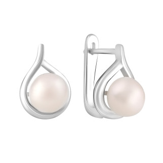 Сучасні срібні сережки з натуральними перлами на кожен день круглі висячі жіночі сережки зі срібла на кожен день - Інтернет-магазин спільних покупок ToGether