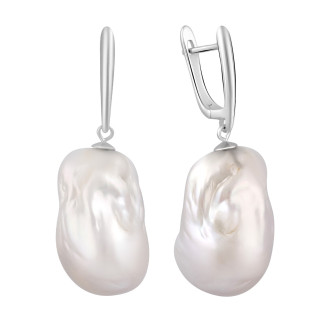 Сучасні срібні сережки підвіски з натуральними перлами бароковим барочним висячі жіночі сережки зі срібла - Інтернет-магазин спільних покупок ToGether