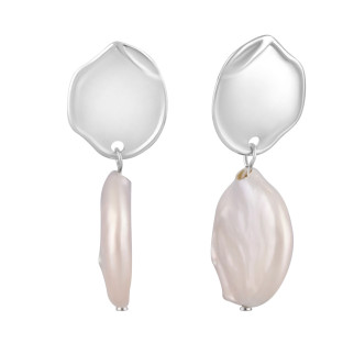 Срібні сережки підвіски з натуральними перлами барочними сучасні круглі висячі сережки зі срібла - Інтернет-магазин спільних покупок ToGether