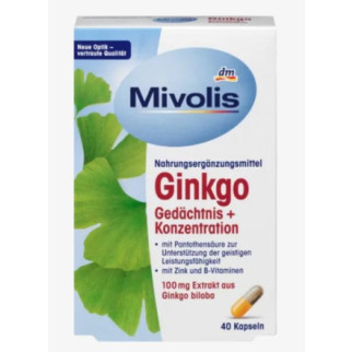 Вітаміни Міволіс Гінкго білоба - Пам'ять + Концентрація Mivolis Ginkgo biloba, 40 St. - Інтернет-магазин спільних покупок ToGether