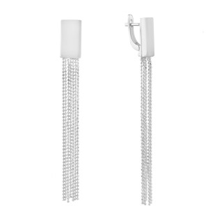 Стильні срібні сережки підвіски без каменів з англійським замком висячі жіночі сережки зі срібла серги китиці - Інтернет-магазин спільних покупок ToGether