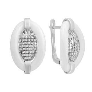 Срібні сережки з керамікою (2134114) - Інтернет-магазин спільних покупок ToGether