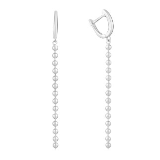 Стильні срібні сережки без каменів висячі жіночі сережки зі срібла з кульками серги з англійським замком - Інтернет-магазин спільних покупок ToGether