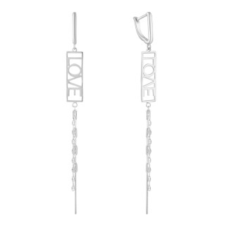 Модні срібні сережки підвіски без каменів лав висячі жіночі сережки зі срібла з англійським замком - Інтернет-магазин спільних покупок ToGether