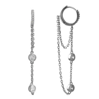 Срібні сережки з фіанітами (2136224) - Інтернет-магазин спільних покупок ToGether