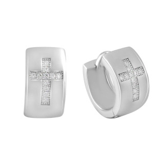 Срібні сережки з фіанітами (2136422) - Інтернет-магазин спільних покупок ToGether