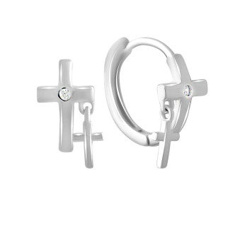 Срібні сережки з фіанітами (2136491) - Інтернет-магазин спільних покупок ToGether