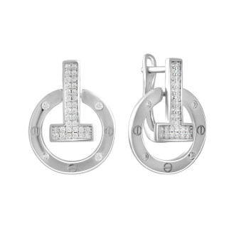 Срібні сережки з фіанітами (2137139) - Інтернет-магазин спільних покупок ToGether
