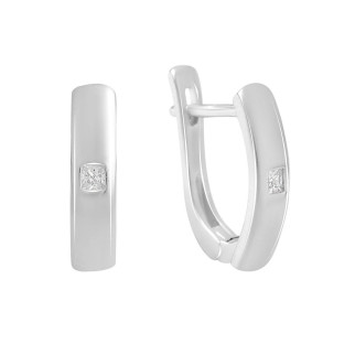 Срібні сережки з фіанітами (2138822) - Інтернет-магазин спільних покупок ToGether