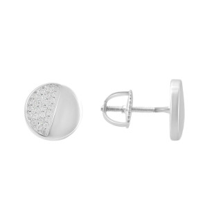 Ніжні срібні сережки з фіанітами жіночі сережки зі срібла круглі гвоздики пусети кульчики - Інтернет-магазин спільних покупок ToGether