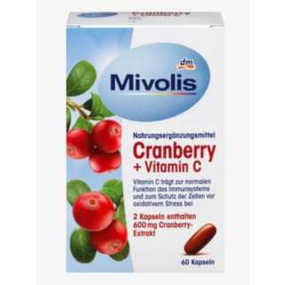 Витамины Миволис Клюква + витамин С Mivolis Cranberry + Vitamin C Kapseln, 60 St. - Інтернет-магазин спільних покупок ToGether