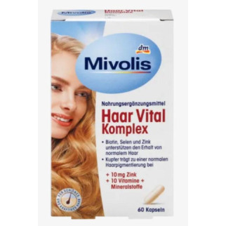 Вітаміни Міволіс Комплекс для здоров'я волосся Mivolis  Haar Vital Komplex, Kapseln 60 St. - Інтернет-магазин спільних покупок ToGether