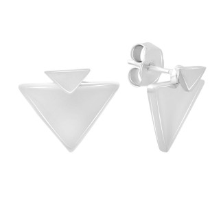 Стильні срібні сережки без каміння жіночі сережки зі срібла серги гвоздики пусети кульчики - Інтернет-магазин спільних покупок ToGether
