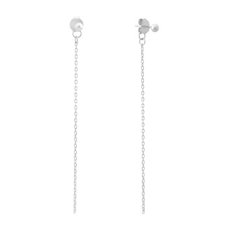 Стильні срібні сережки підвіски без каміння з ланцюжком жіночі сережки гвоздики зі срібла висячі кульчики - Інтернет-магазин спільних покупок ToGether