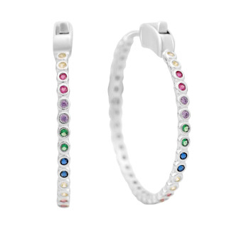 Срібні сережки з фіанітами (2146032) - Інтернет-магазин спільних покупок ToGether
