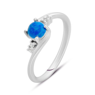 Срібна обручка жіноча з синім опалом перстень каблучка зі срібла 925 проби розмір 17.5 - Інтернет-магазин спільних покупок ToGether