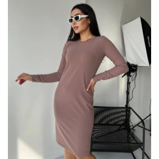 Класична однотонна сукня жіноча мокко напівприталена сукня з рукавом великого розміру 48-50 52-54 - Інтернет-магазин спільних покупок ToGether