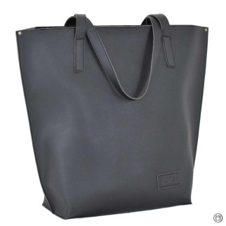 Лаконічна велика жіноча сумка чорна шопер зі шкірозамінника, розкішна якість - Інтернет-магазин спільних покупок ToGether