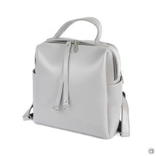 Модний місткий якісний рюкзак жіночий сірий зі штучної шкіри на два відділення на блискавках - Інтернет-магазин спільних покупок ToGether
