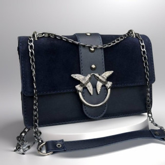 Замшевий клатч жіночий синій маленька сумка пінко на ланцюжку крос боді через плече сумочка 23х14х8 см - Інтернет-магазин спільних покупок ToGether